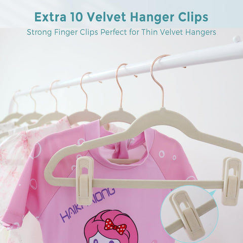 Tonswachic includes 10 clips to hold skirts, pants, or accessories with the hangers.