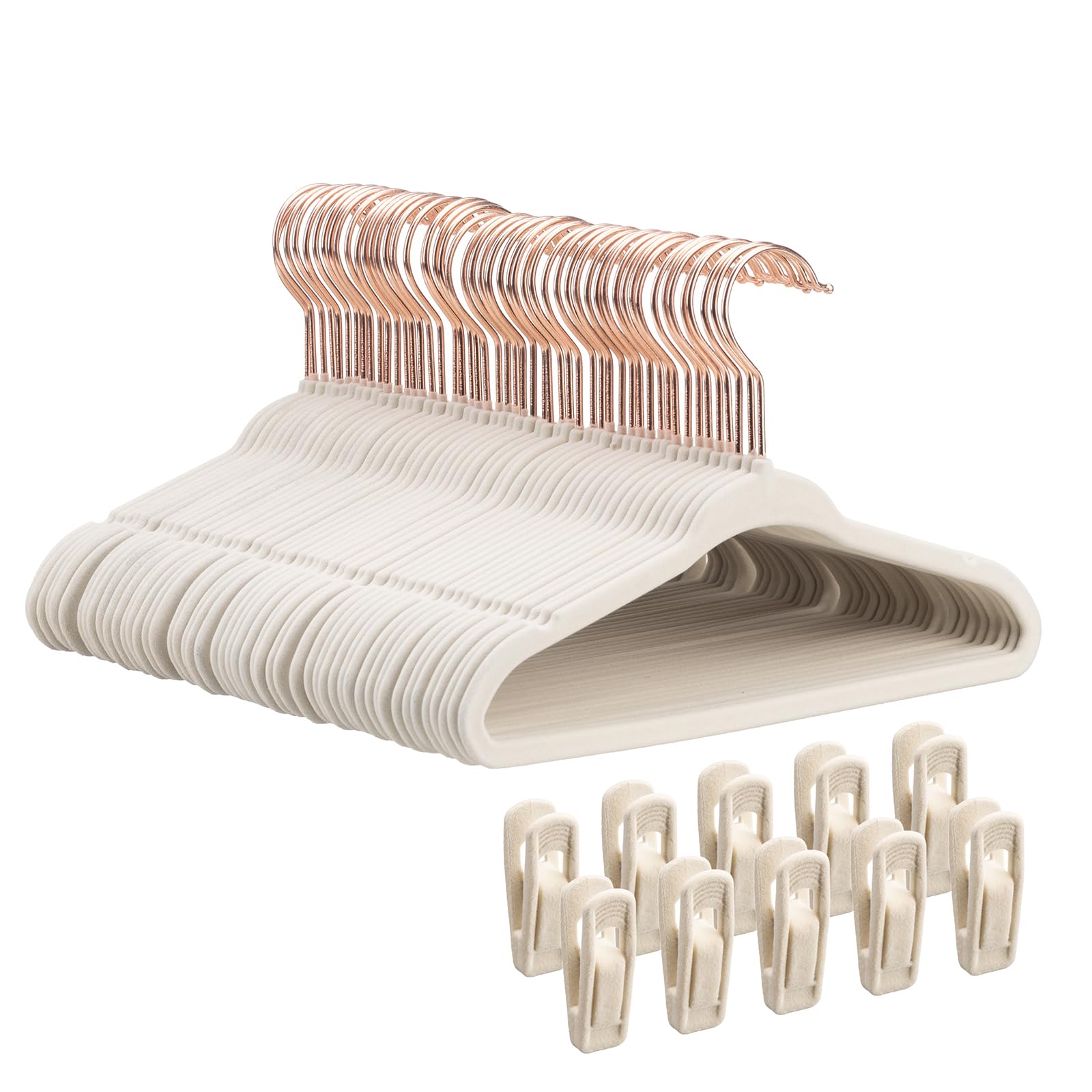 Tonswachic velvet baby hangers with rose gold hook for neat non slip closet organization.