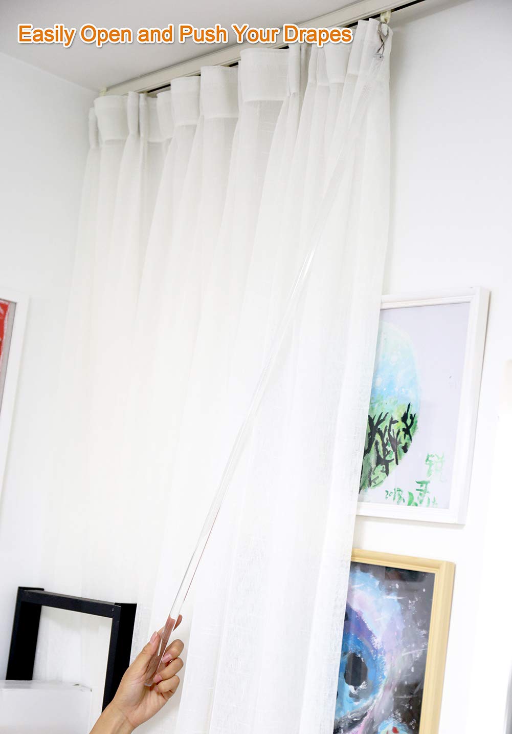 TOOFN drapery pull works with heavy drapes for smooth operation.