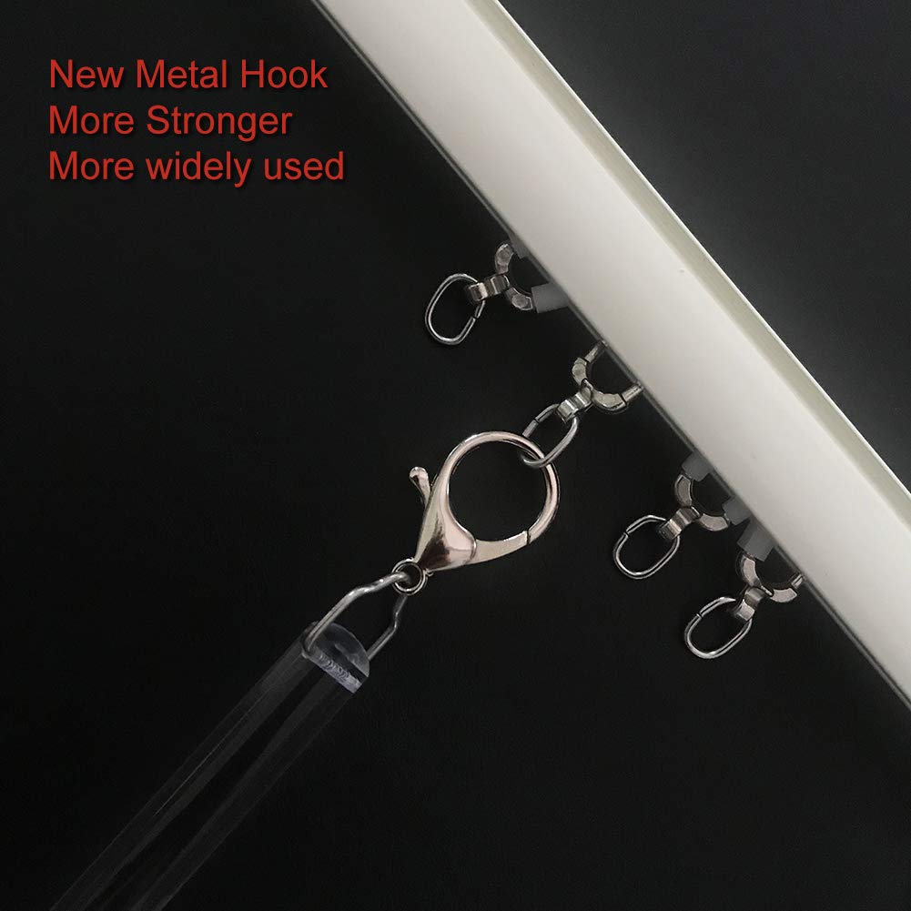 TOOFN drapery pull in-use high curtain demonstrates effortless reach.