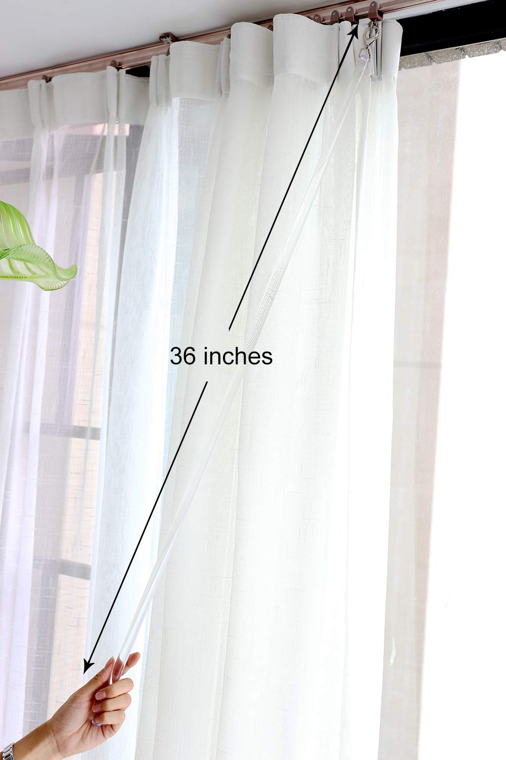 TOOFN drapery pull sturdy acrylic build for durable curtain control.