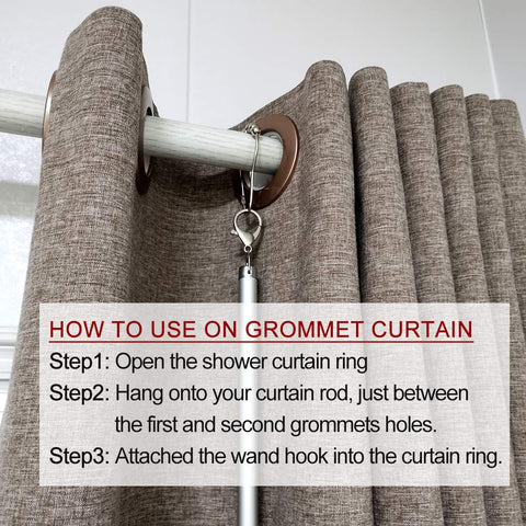 TOOFN drapery pull universal fit simplifies high-rod curtains.