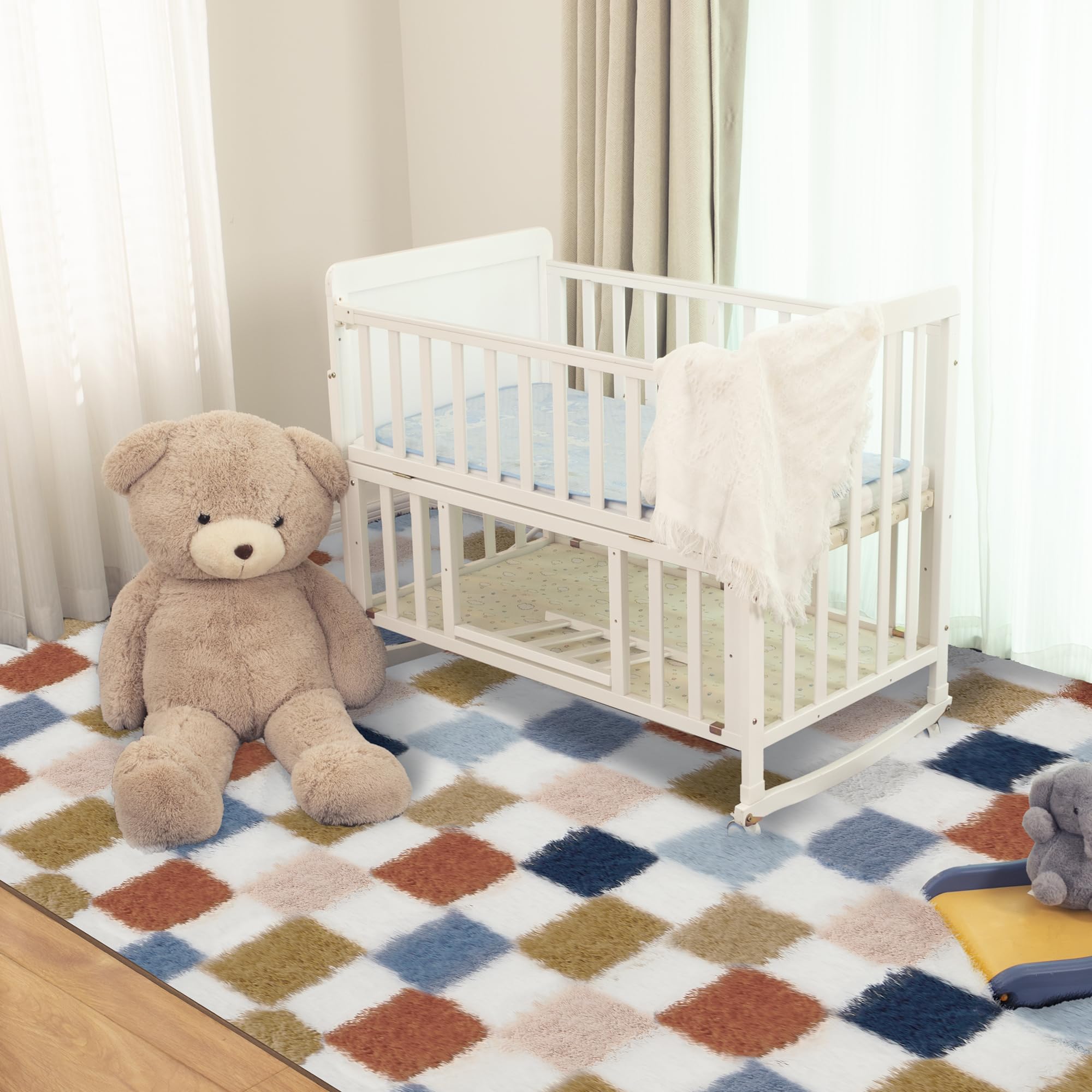 TOOHUB memory foam padding under rug surface enhances softness underfoot