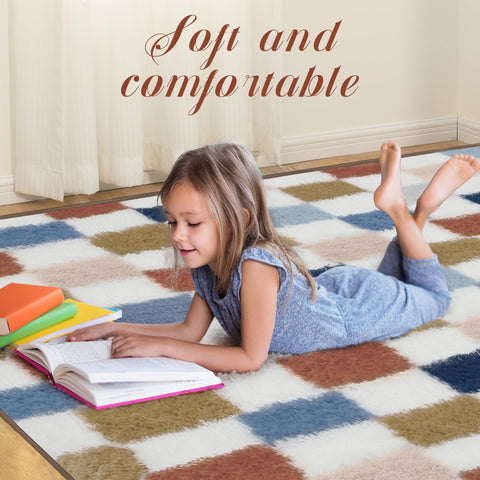 TOOHUB non-slip backing with rubber dots helps keep rug in place