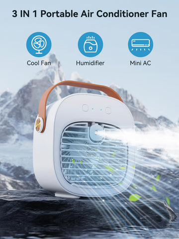 TOOKEBEEGO portable air conditioner side view shows slim design for easy portability