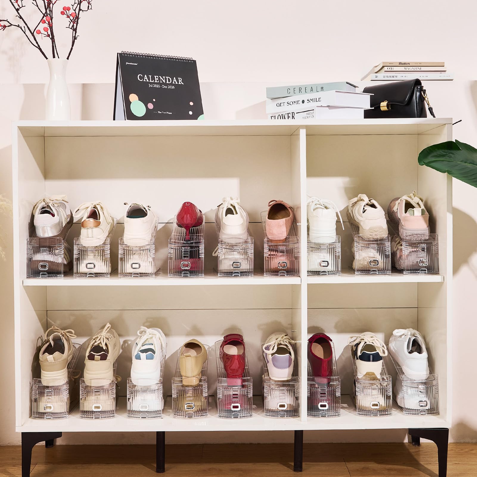 TOOKNIN wardrobe shoe slot organization transforms crowded closets into tidy spaces.