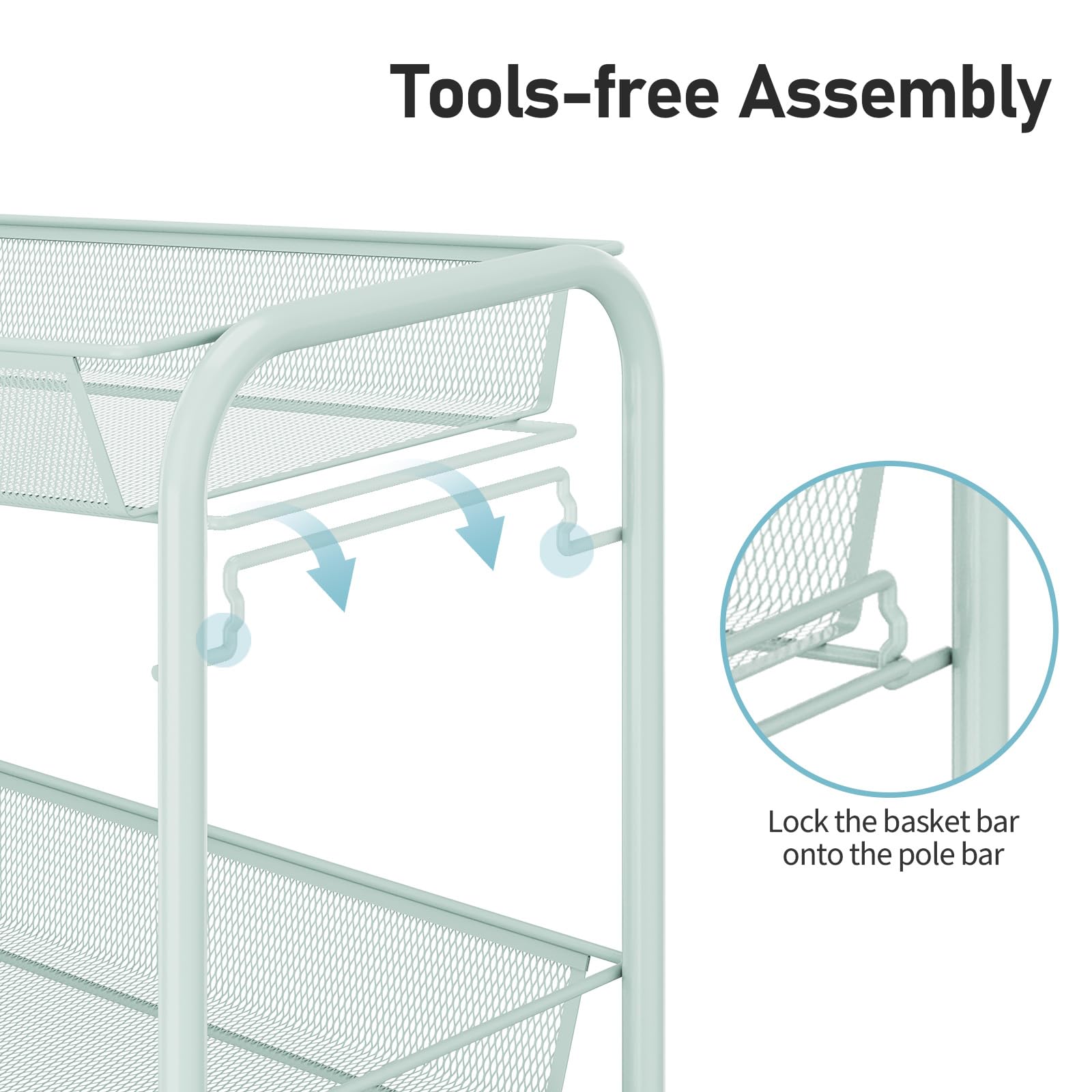 TOOLF 360-degree wheels enable easy, quiet mobility