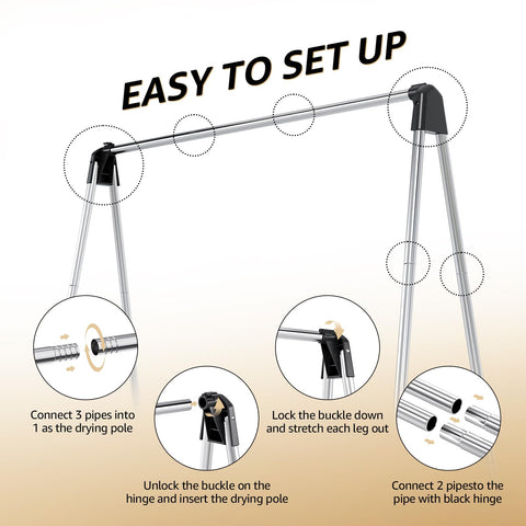 TOOLF 55-inch drying length provides ample space for daily clothes.