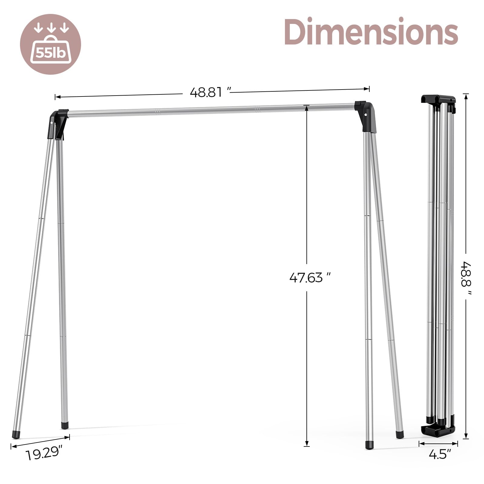 TOOLF large-capacity drying rack offering ample space for towels and garments