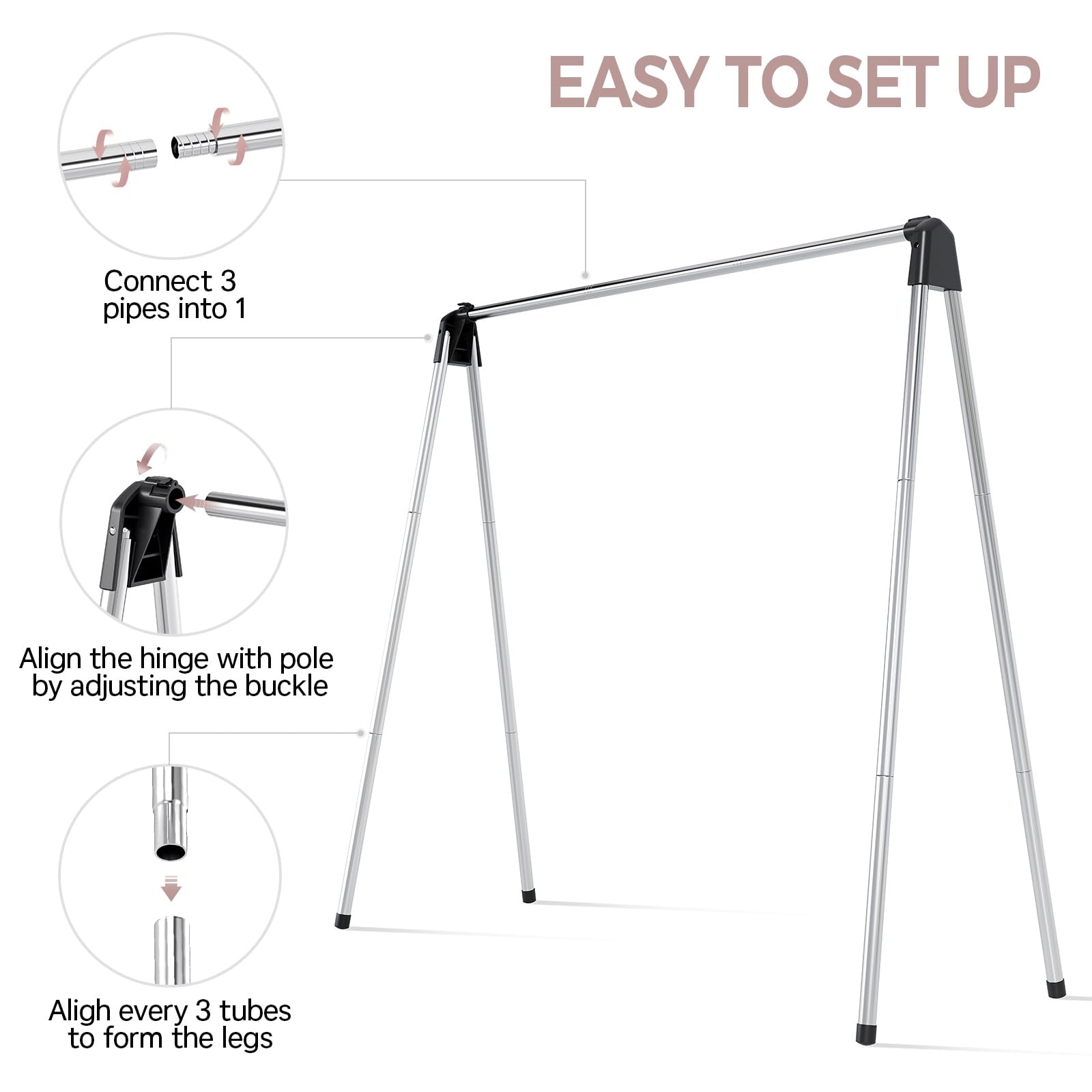 TOOLF drying rack in quick-assembly mode for fast setup