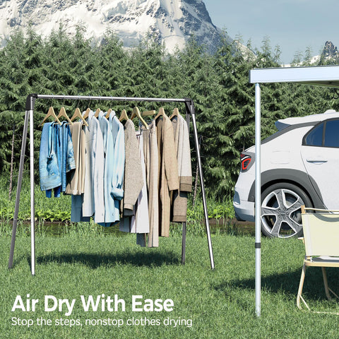 TOOLF drying rack showing rust-resistant stainless steel tubes for durability
