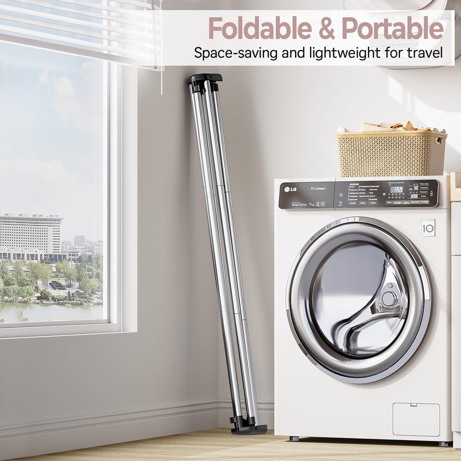 TOOLF drying rack supports up to 33 lbs of wet laundry without bending