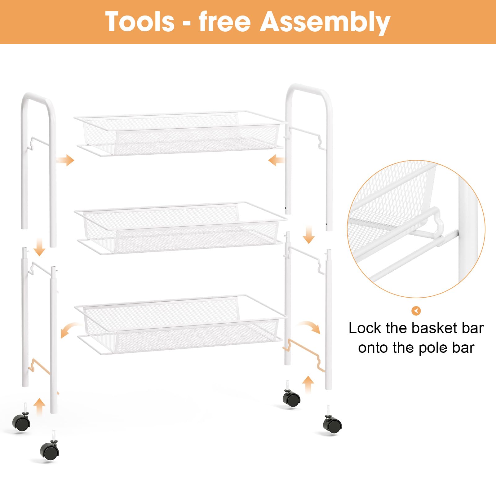 TOOLF ergonomic handle design simplifies maneuvering when the cart is loaded.