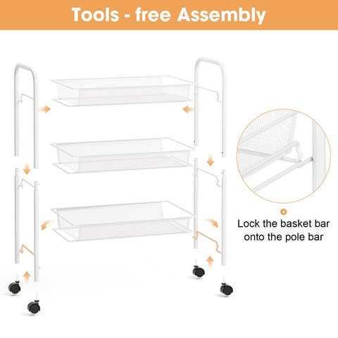 TOOLF ergonomic handle design simplifies maneuvering when the cart is loaded.