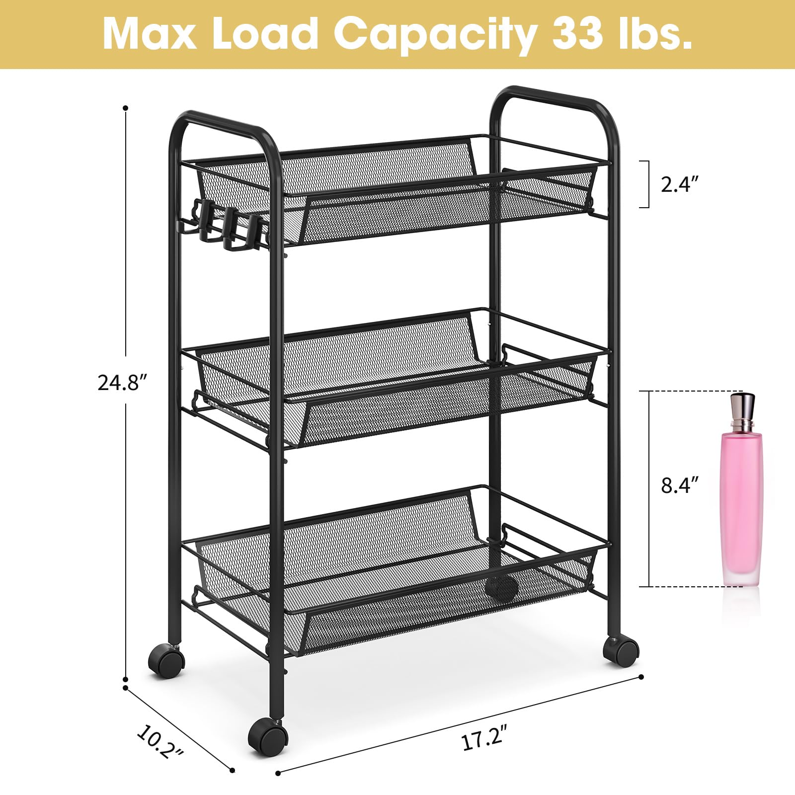 TOOLF kitchen storage cart, ideal for pantry organization.