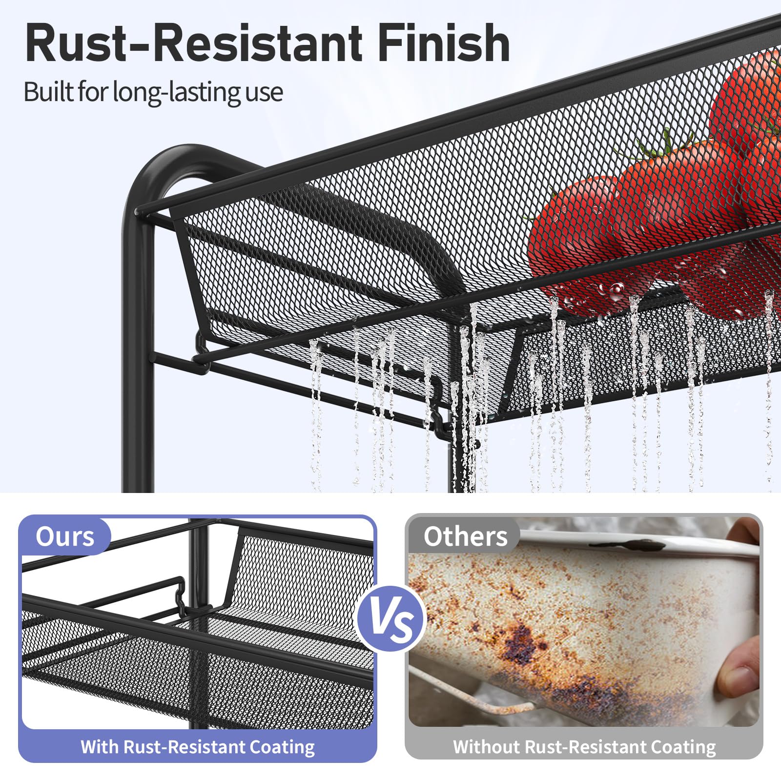 TOOLF mesh basket close-up, breathable design for efficient drainage.