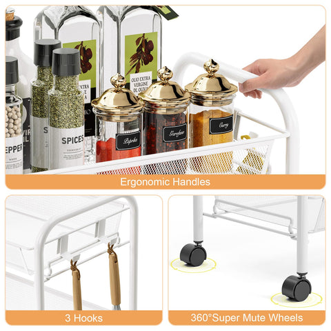TOOLF rolling cart in kitchen setup for easy access to essentials