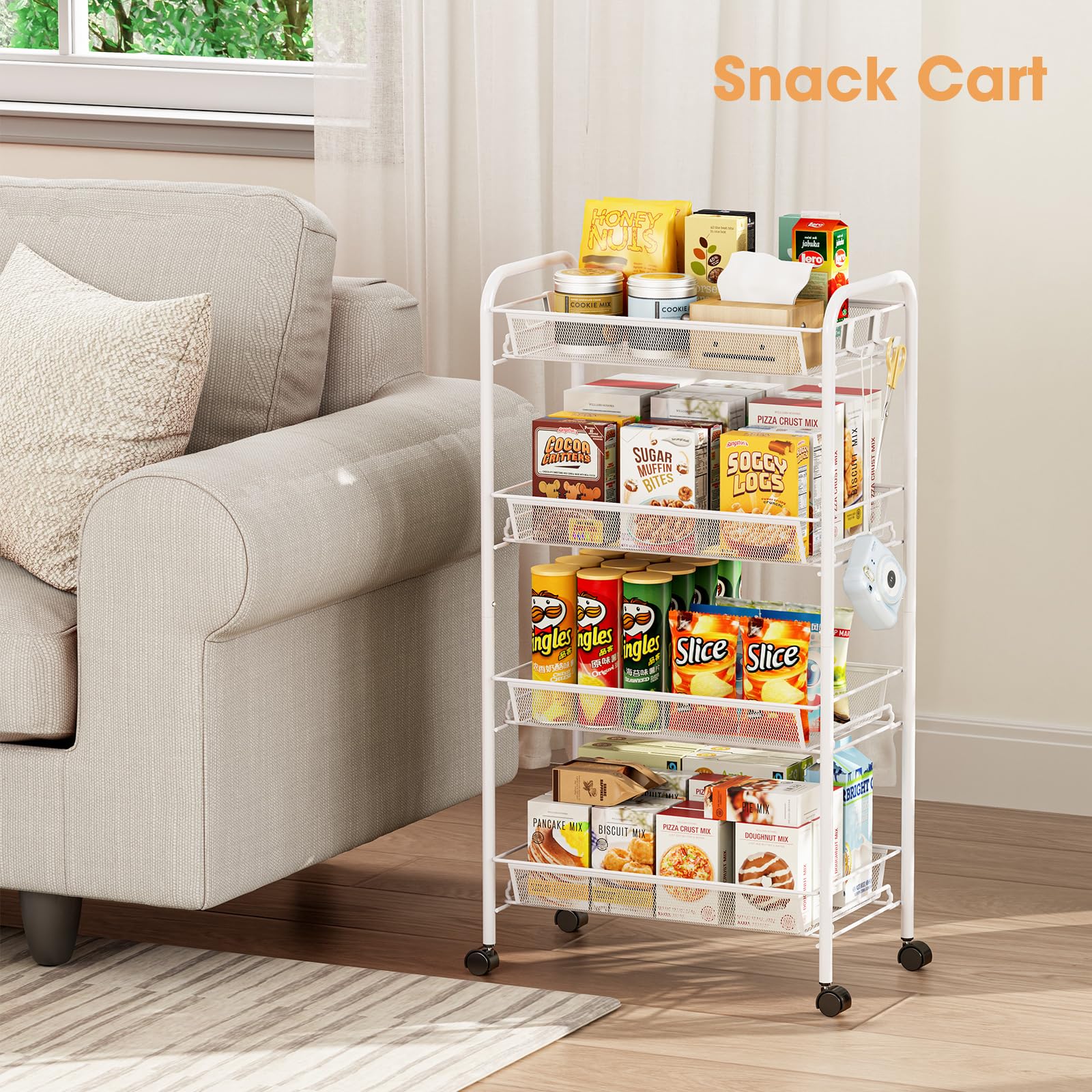 TOOLF rolling cart in laundry room for detergents and cloths