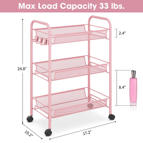 TOOLF storage cart organizes bathroom towels and toiletries with color-friendly flair.