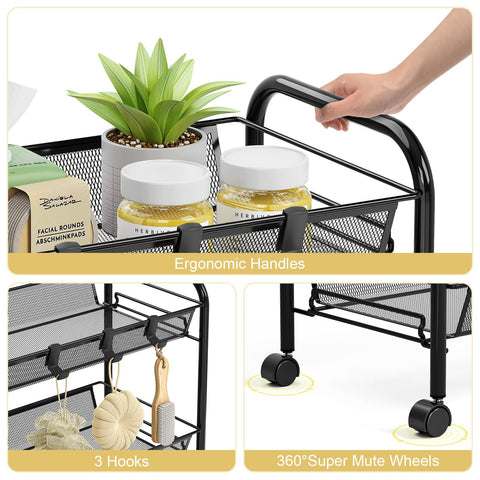 TOOLF cart with U-shaped handle, easy maneuvering when loaded.