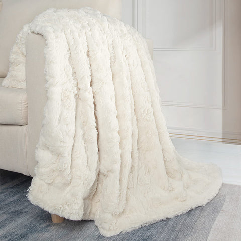 TOONOW faux fur throw double sided design offers versatile softness on both sides