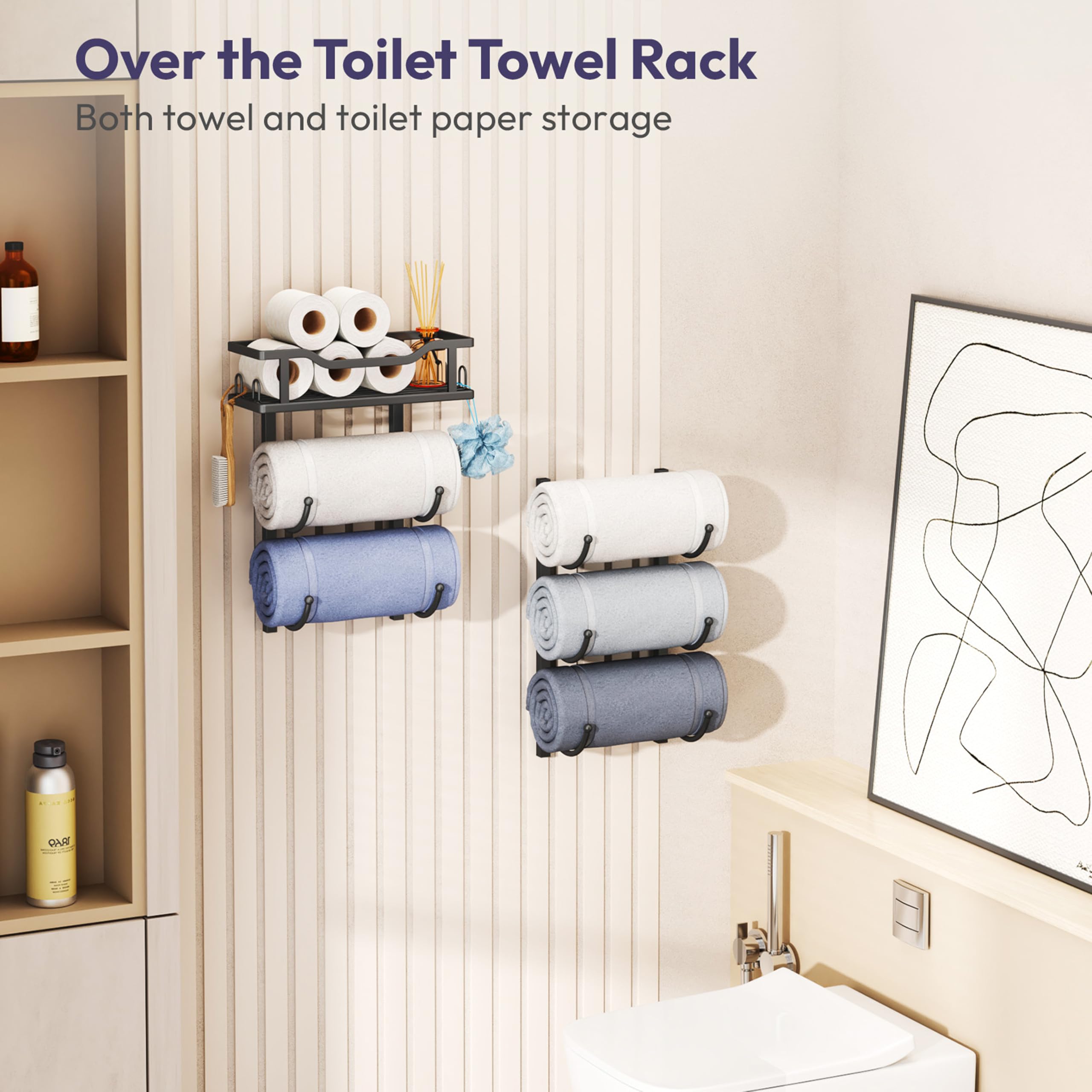 SWTYMIKI top basket stores toiletries and smaller towels neatly