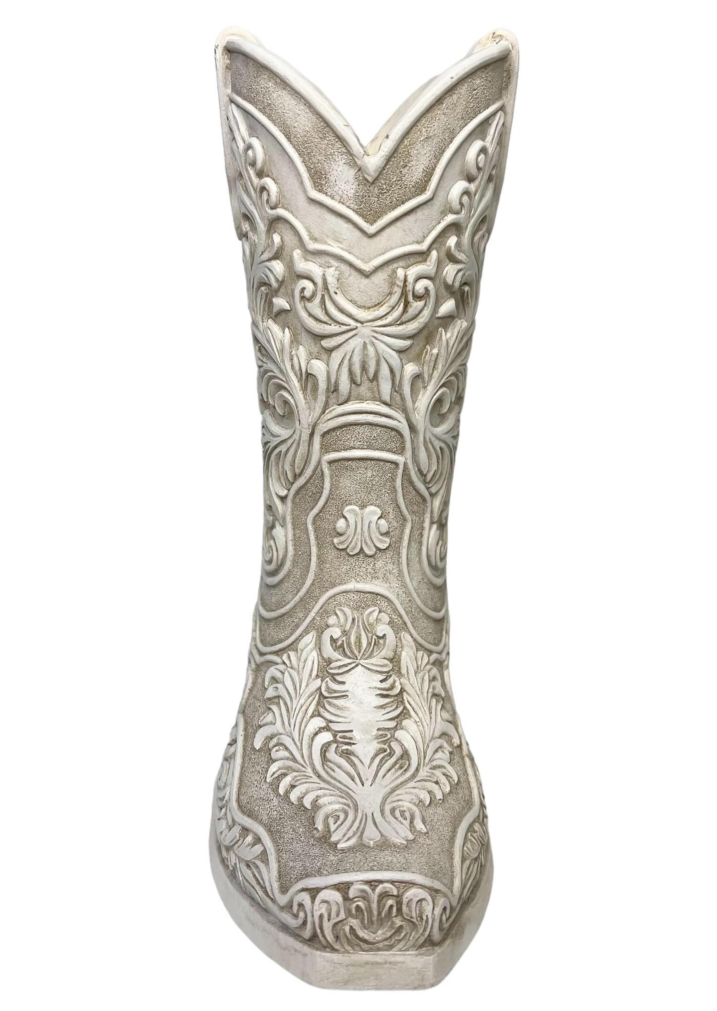 Top Brass Cowgirl Boot Flower Vase made of durable resin for long-lasting decorative use.