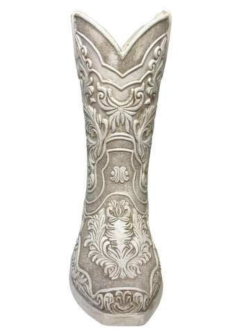 Top Brass Cowgirl Boot Flower Vase made of durable resin for long-lasting decorative use.