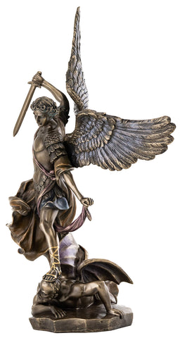 Top Collection Archangel Michael defeating Lucifer sculpture adds a powerful religious display.