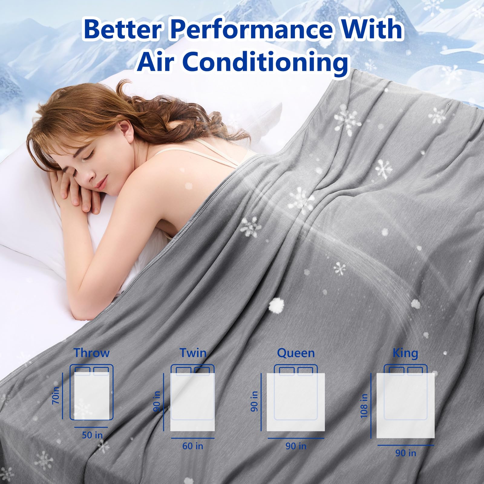 Care guidance image for Topcee blanket: machine wash and hang dry.