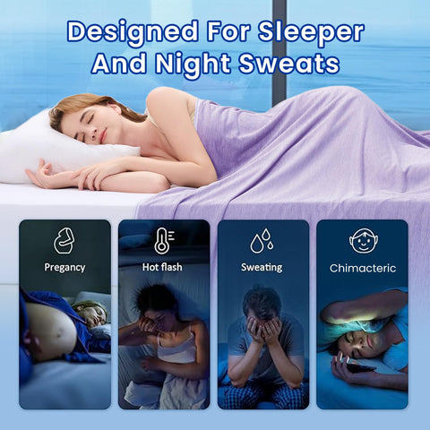 Topcee cooling blanket 50x70 in use on a cozy bed