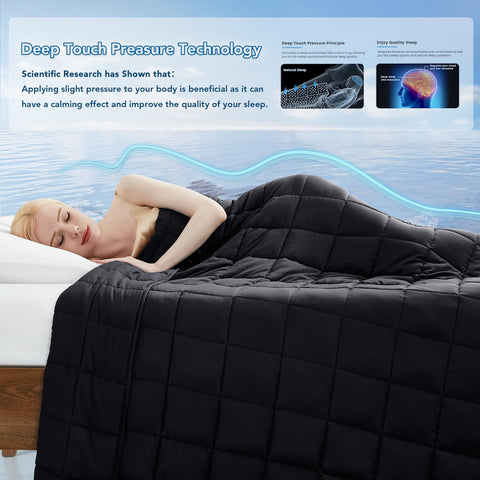 Topcee blanket displayed beside bed highlighting easy care instructions.
