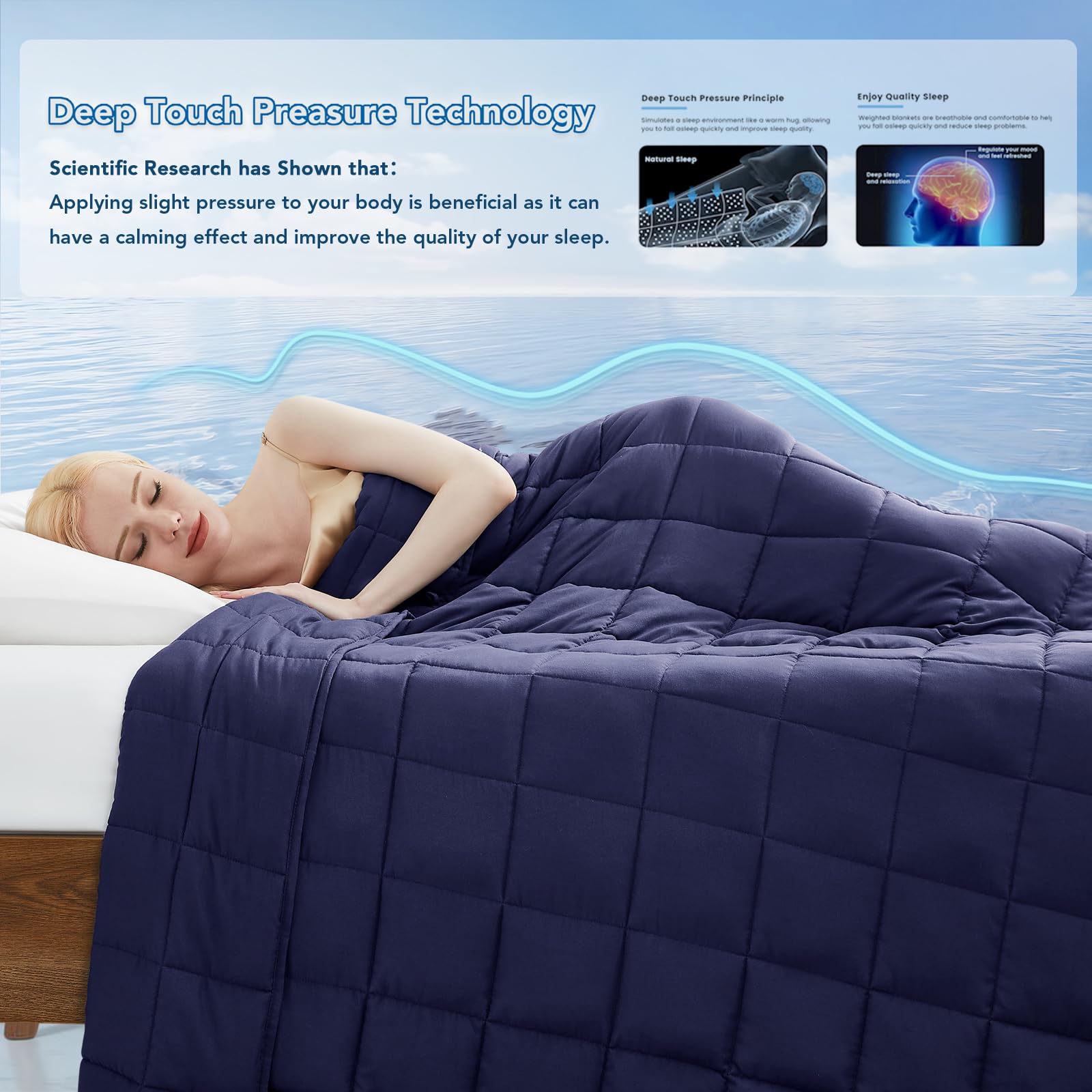 Soft microfiber cover of Topcee weighted blanket for breathable comfort