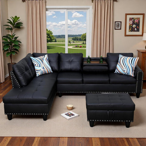 Topcomfy L-shaped couch set assembly guide illustration for quick setup.