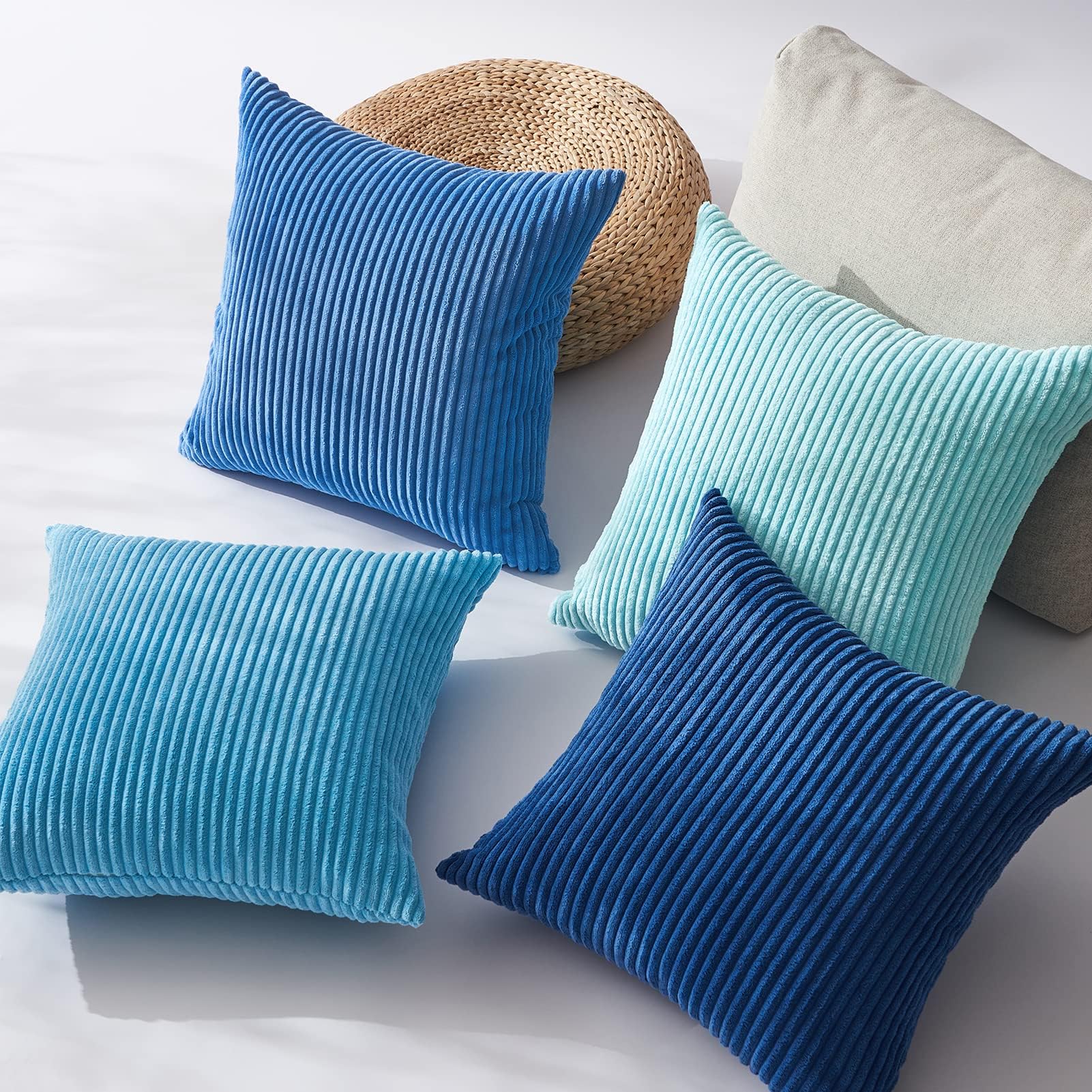 Topfinel 18x18 pillow cover on couch showing gradient style and texture.