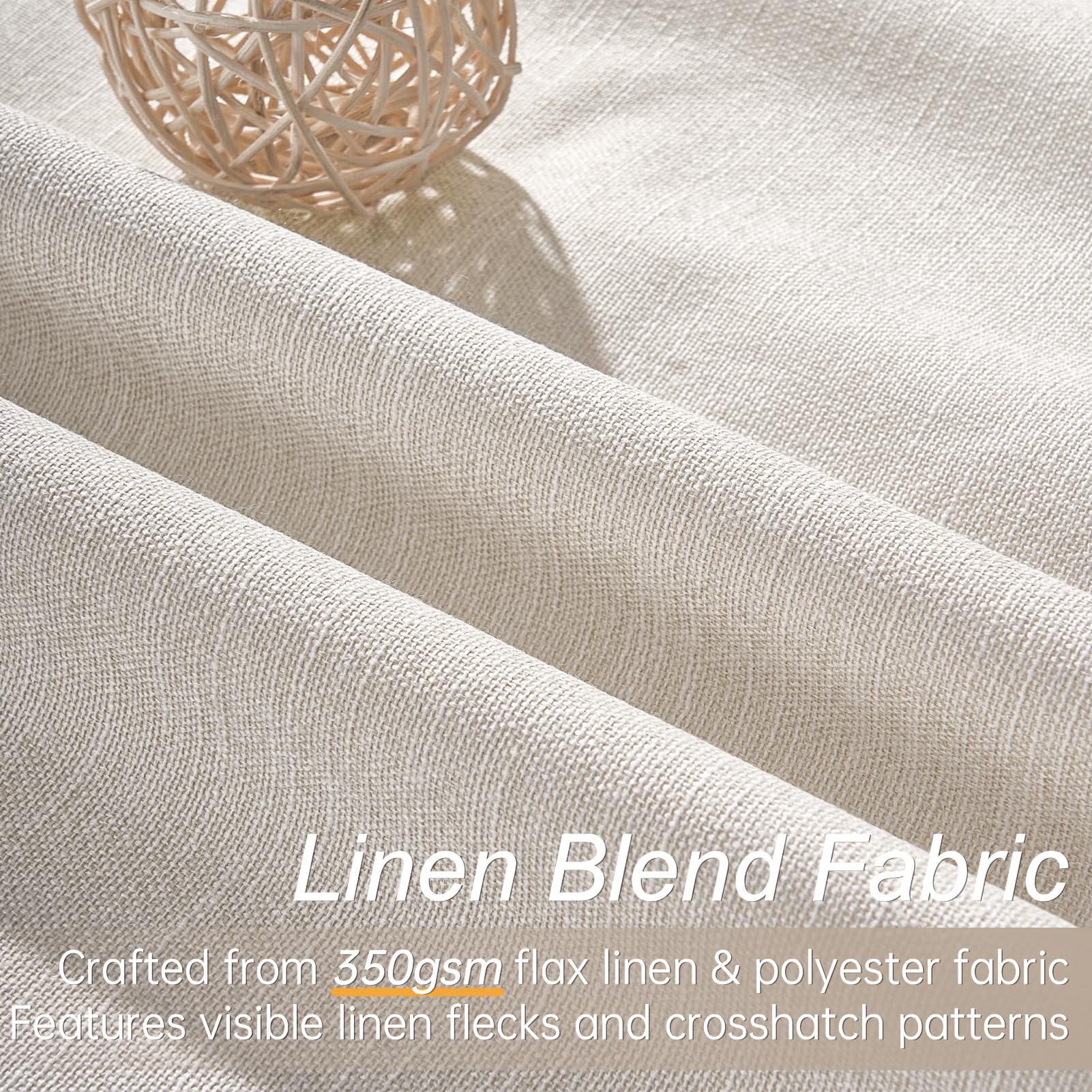 Topfinel bay window room divider curtains softly frame windows while blocking glare.