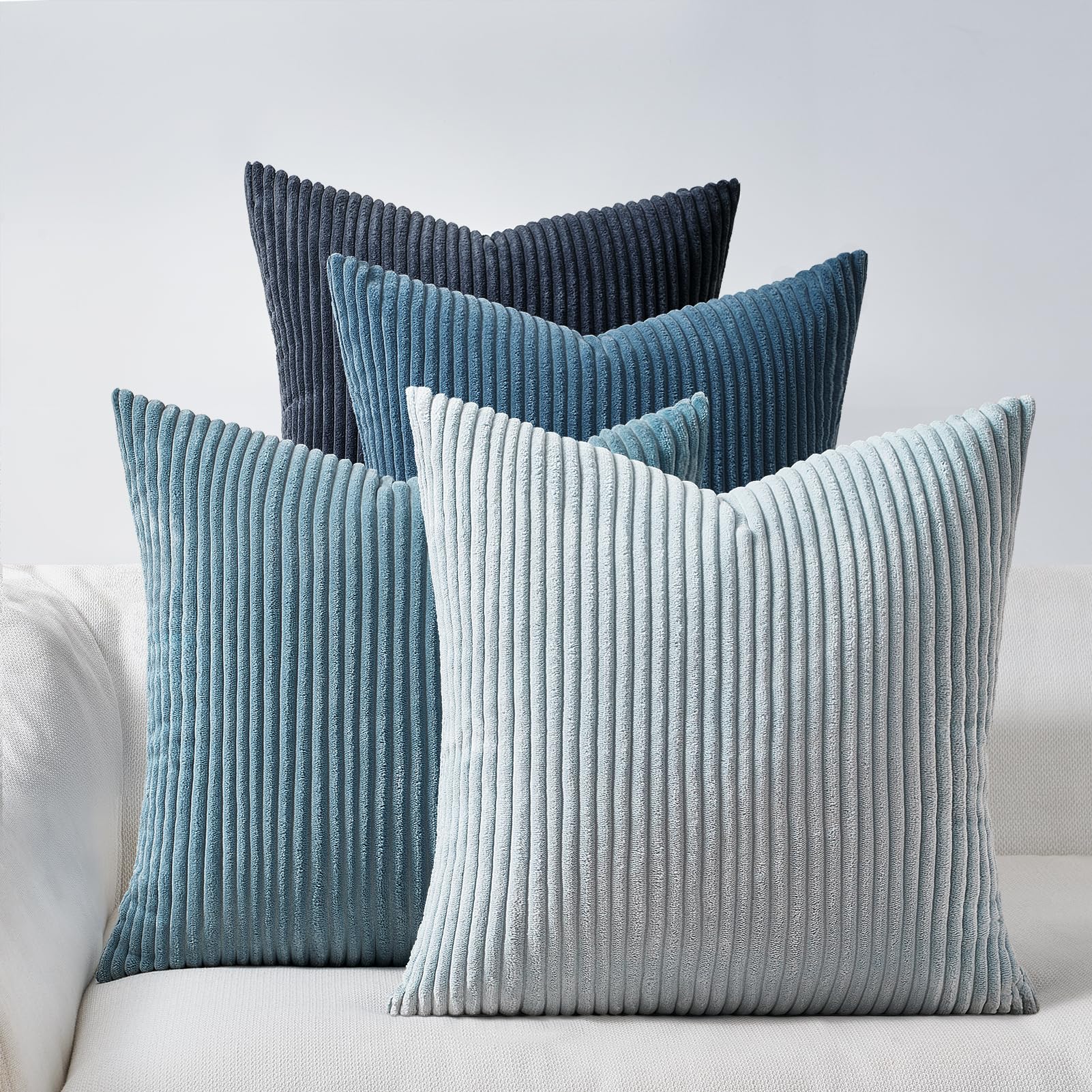 Topfinel BlueGray pillow cover 18x18 in gradient for versatile living room styling.