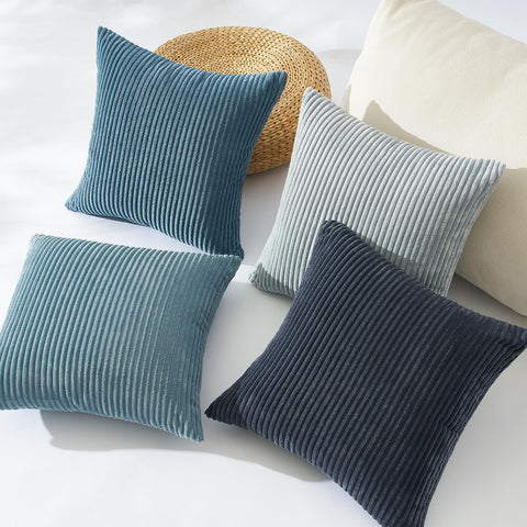 Topfinel gradient corduroy fabric pillow cover with soft texture and elegant color shift.