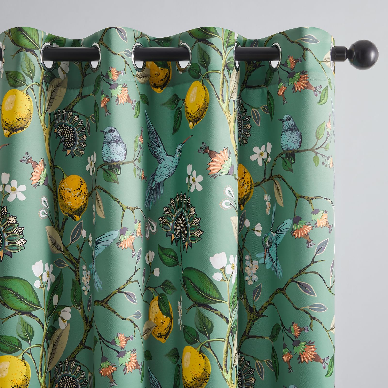 Topfinel hummingbird paradise curtain panel for privacy and style