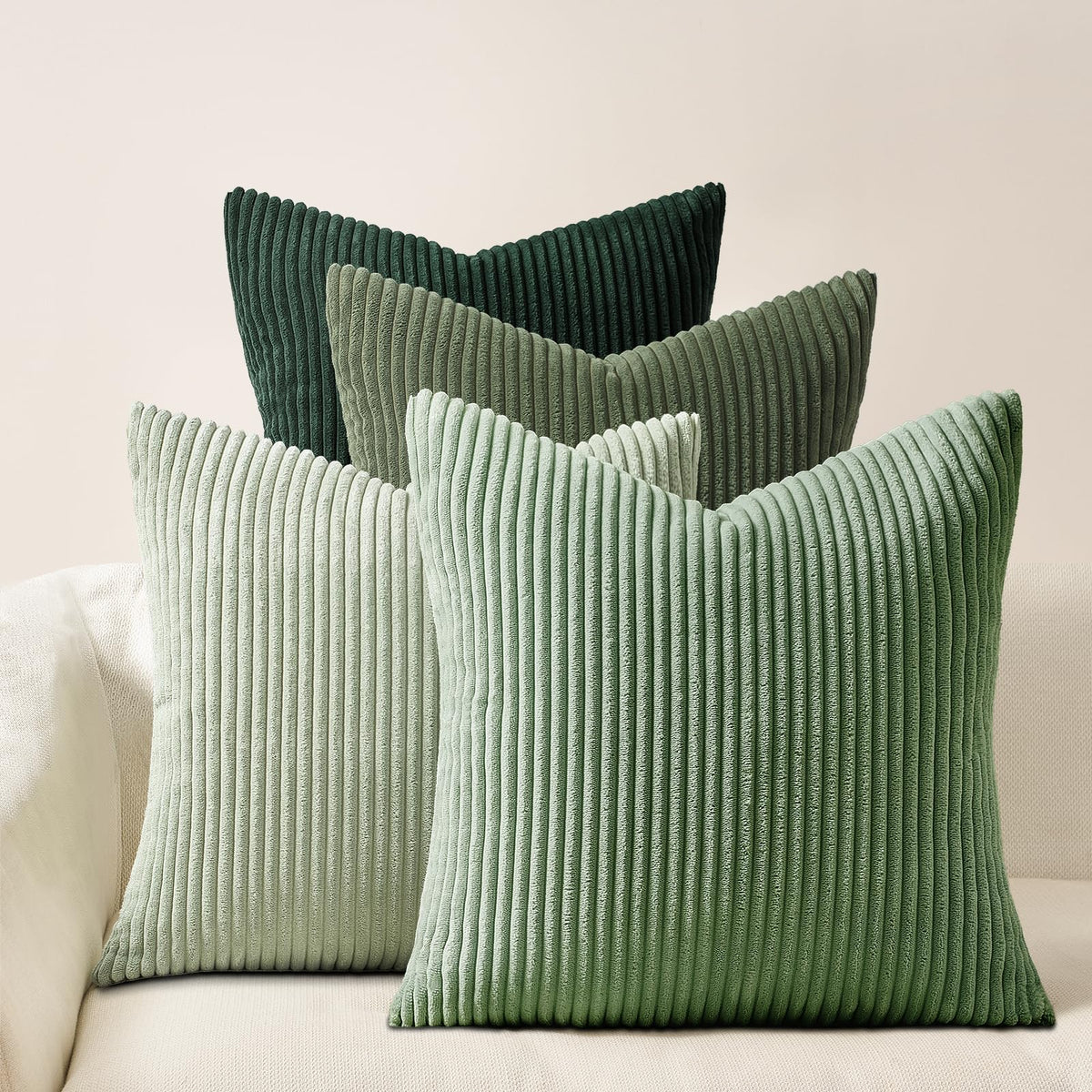 Topfinel lightgreen boho cushion cover 18x18 with gradient olive hue for cozy living room decor