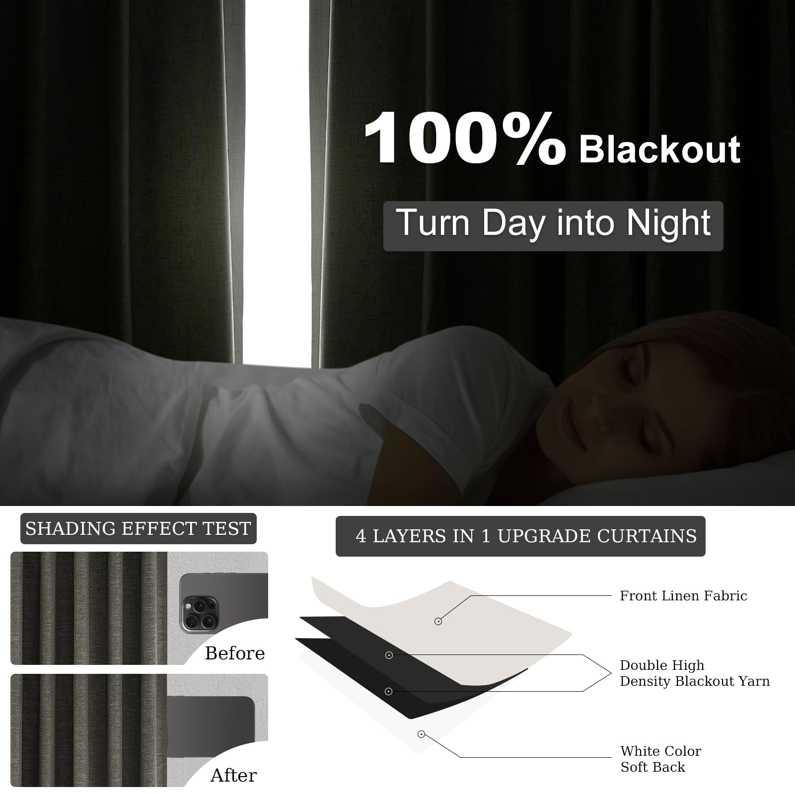 Topfinel living room setup with charcoal curtains for privacy and style