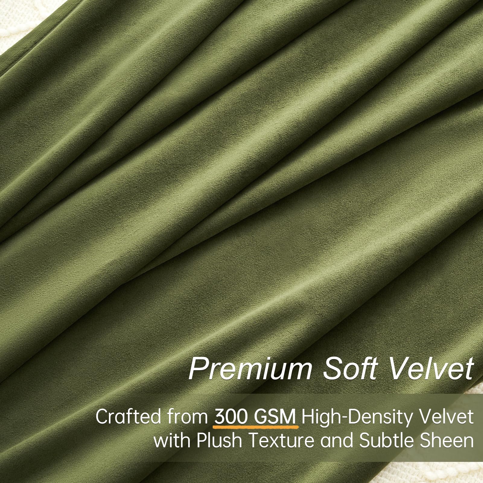 Topfinel olive green velvet curtain in living room decor focus for modern style