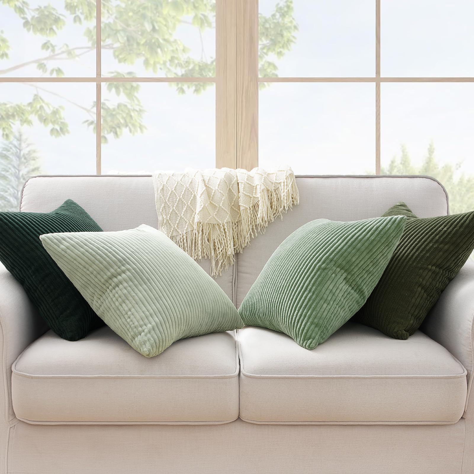 Topfinel skin-friendly corduroy pillow cover suitable for families and pets