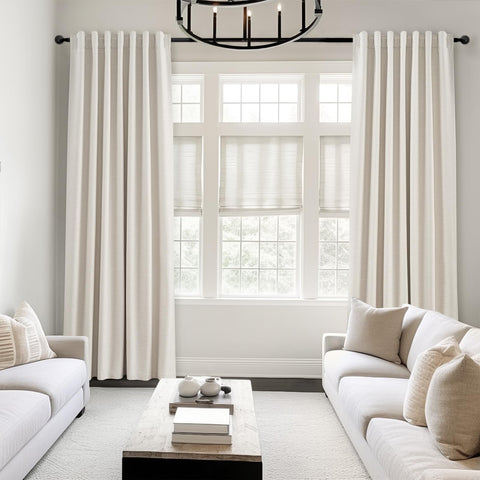 Topfinel textured linen drapes showcase a natural weave with privacy and style.