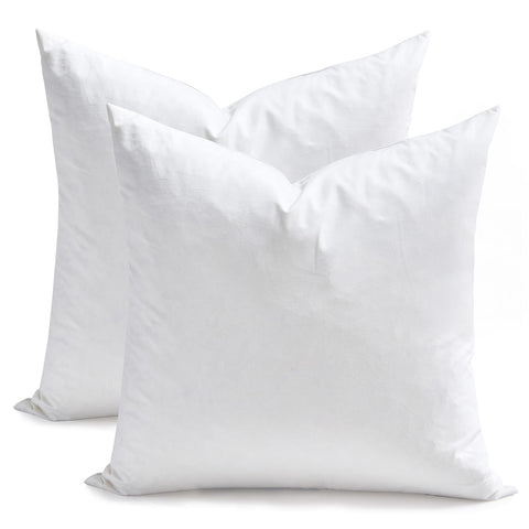 TopGreen feather-down insert 18x18 on white, plush and inviting.