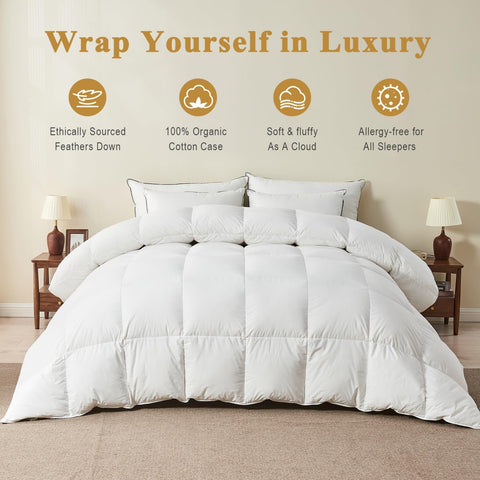 TopGREEN queen size duvet insert loft demonstrates even warmth for a cozy night.