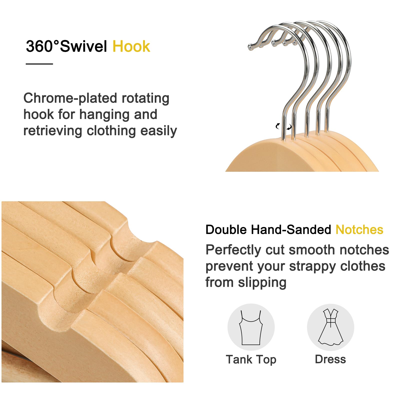 TOPIA HANGER 360-degree hook for easy access and rotation