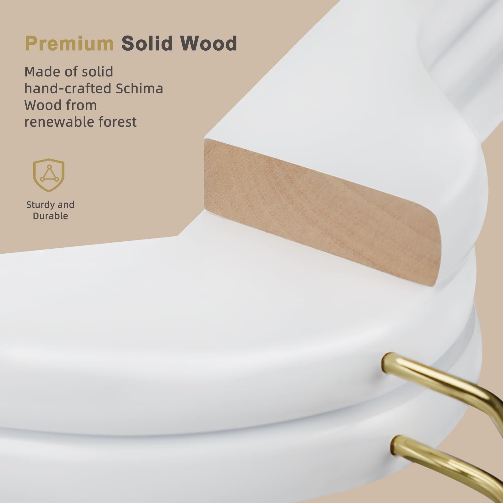 TOPIA HANGER 360-degree hook rotates for quick access to garments.