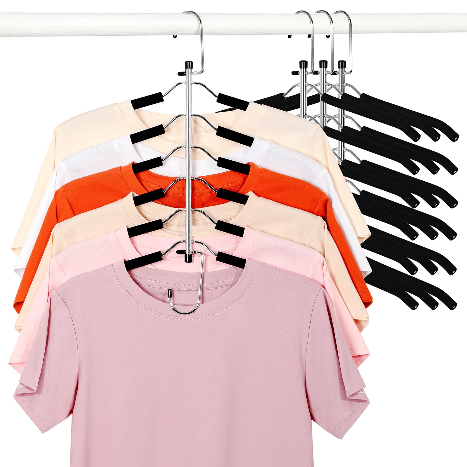 Topia Hanger 6-layer space-saving design for compact closets.
