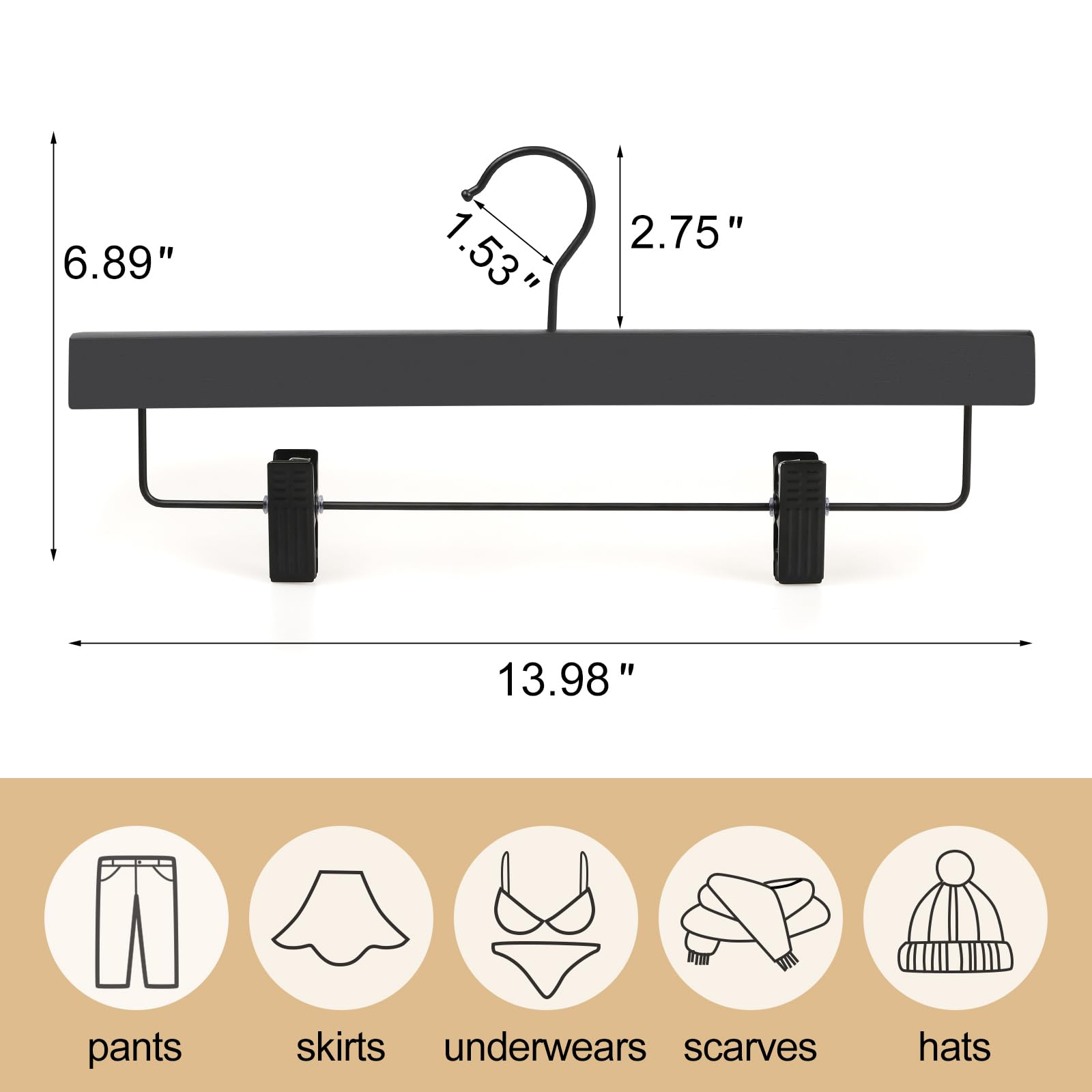Topia Hanger adjustable clips with soft protectors prevent snagging and noise
